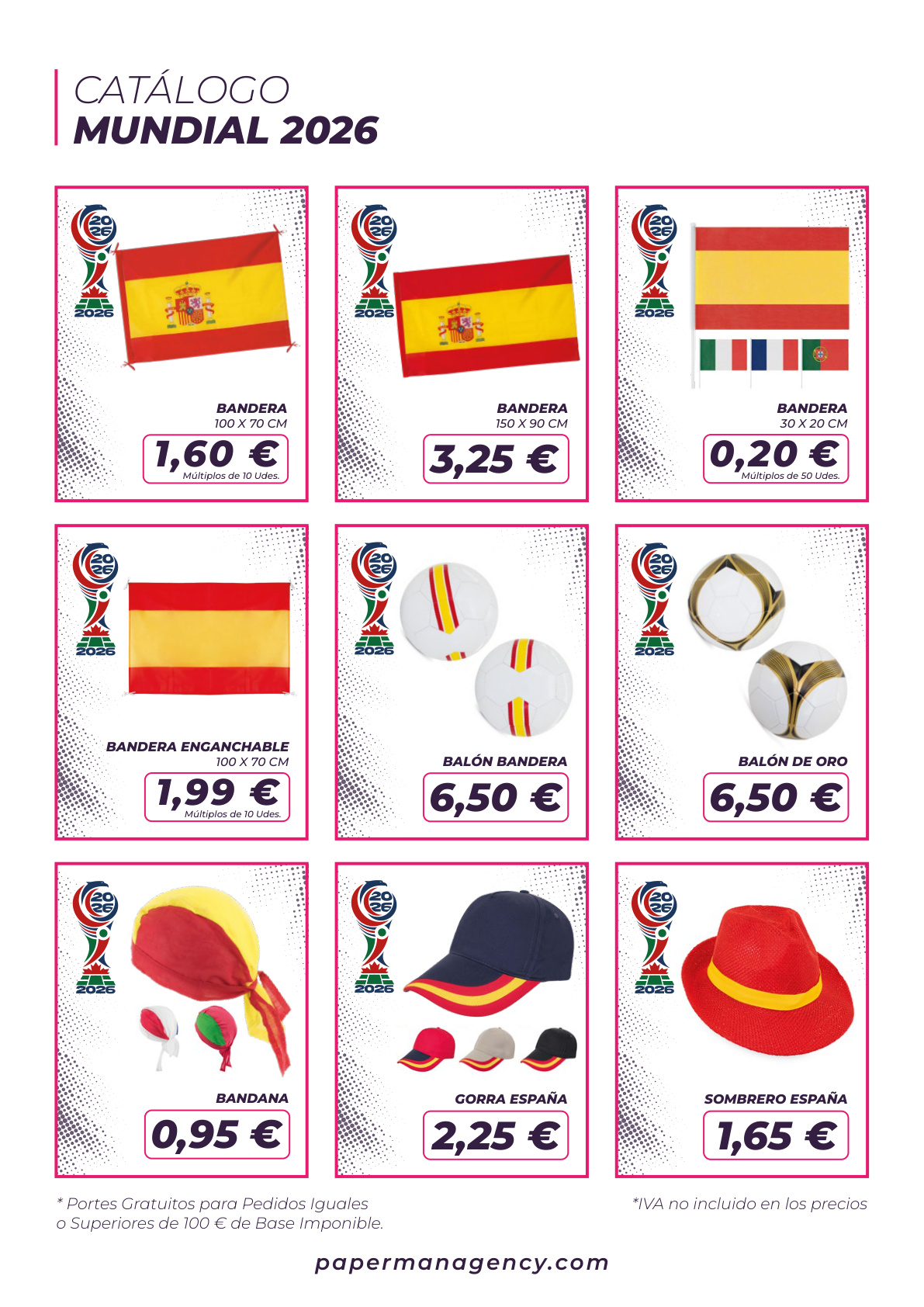 Banderas, balones y complementos